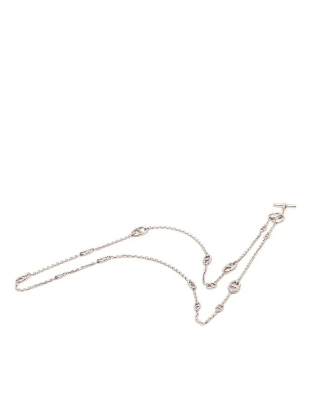 Hermes Chaine D'ancre Farandole 120 Long Necklace Silver